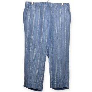 Tommy Bahama Espionage Silver Stripe Cropped Pants Women’s 12